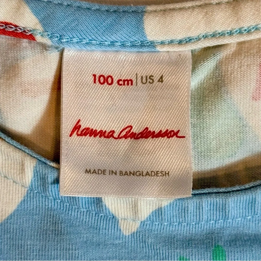 Hanna Andersson Soft Swing Dress Girls 4 100 cm Butterflies View Blue Cotton